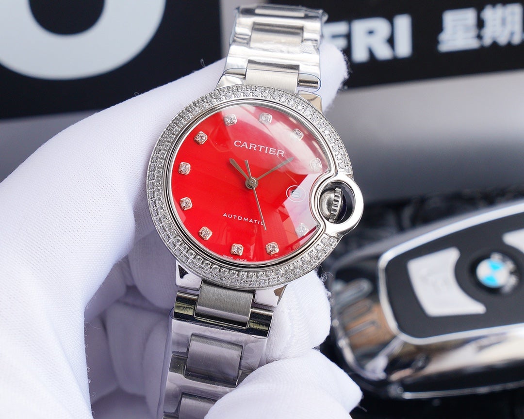 BALLON BLEU 33MM STEEL CASE DIAMOND NUMERALS
