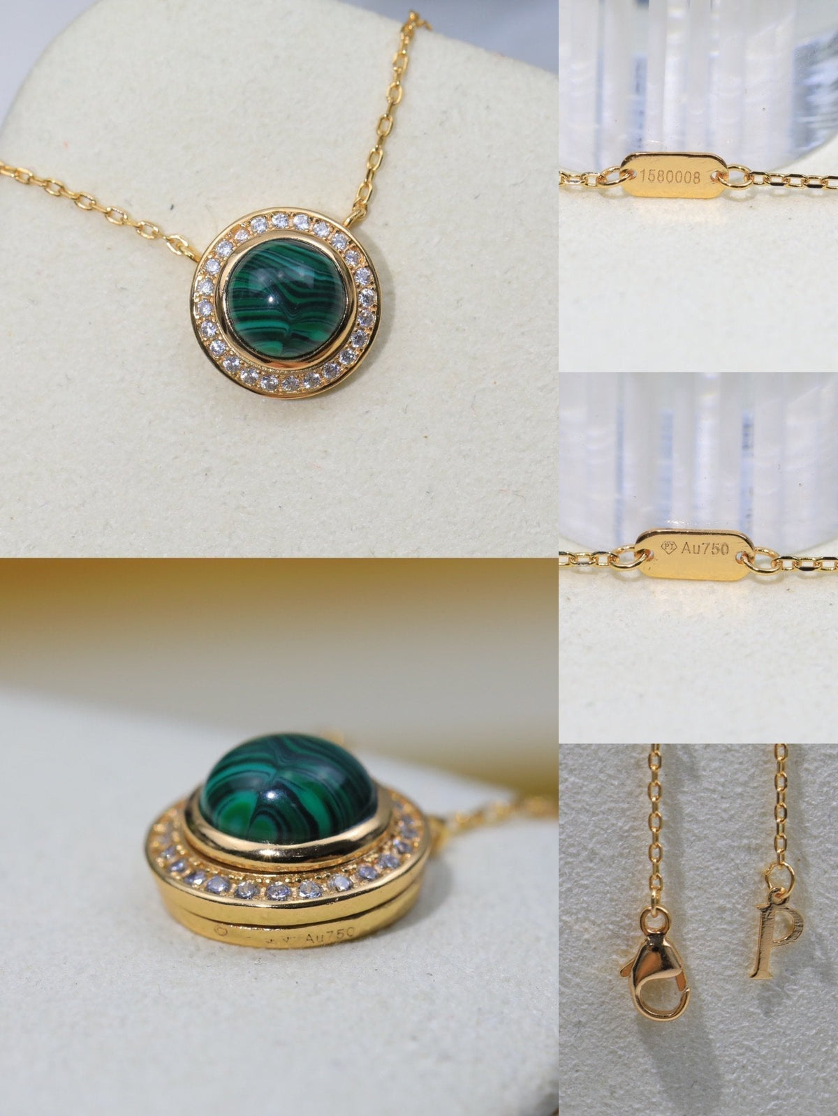 POSSEISION MALACHITE DIAMOND NECKLACE