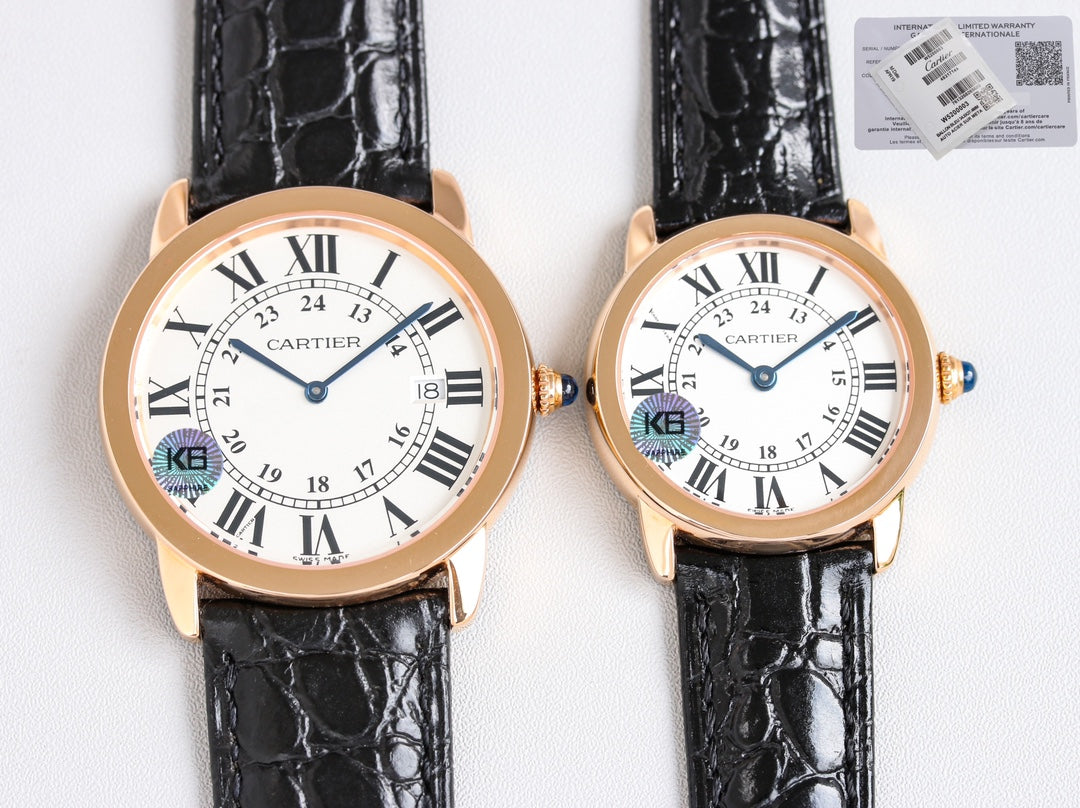 RONDE SOLO PINK GOLD BLACK LEATHER