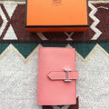 BEARN COMPACT WALLET 12 IN BLUSH PINK EPSOM LEATHER