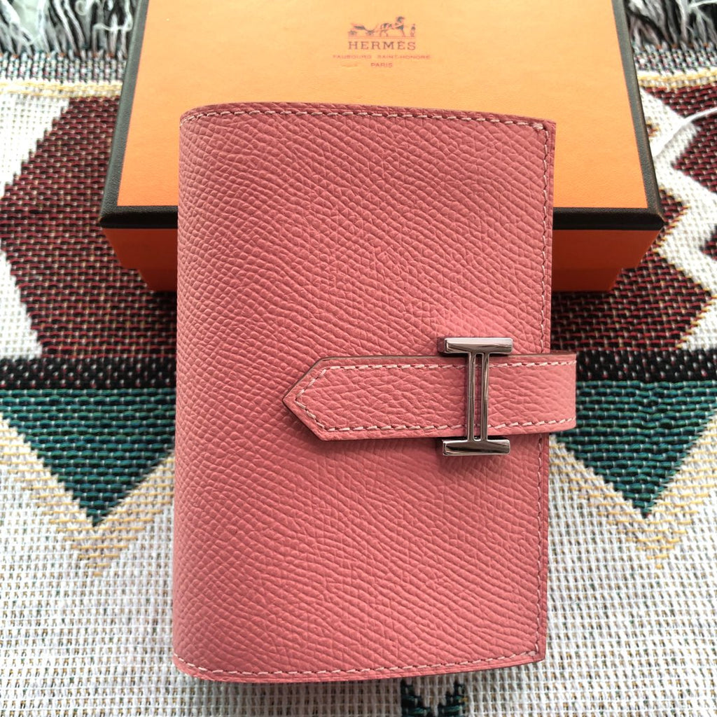 BEARN COMPACT WALLET 12 IN BLUSH PINK EPSOM LEATHER