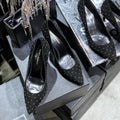 SL CHARLOTTE BEADED PUMPS BLACK SUEDE