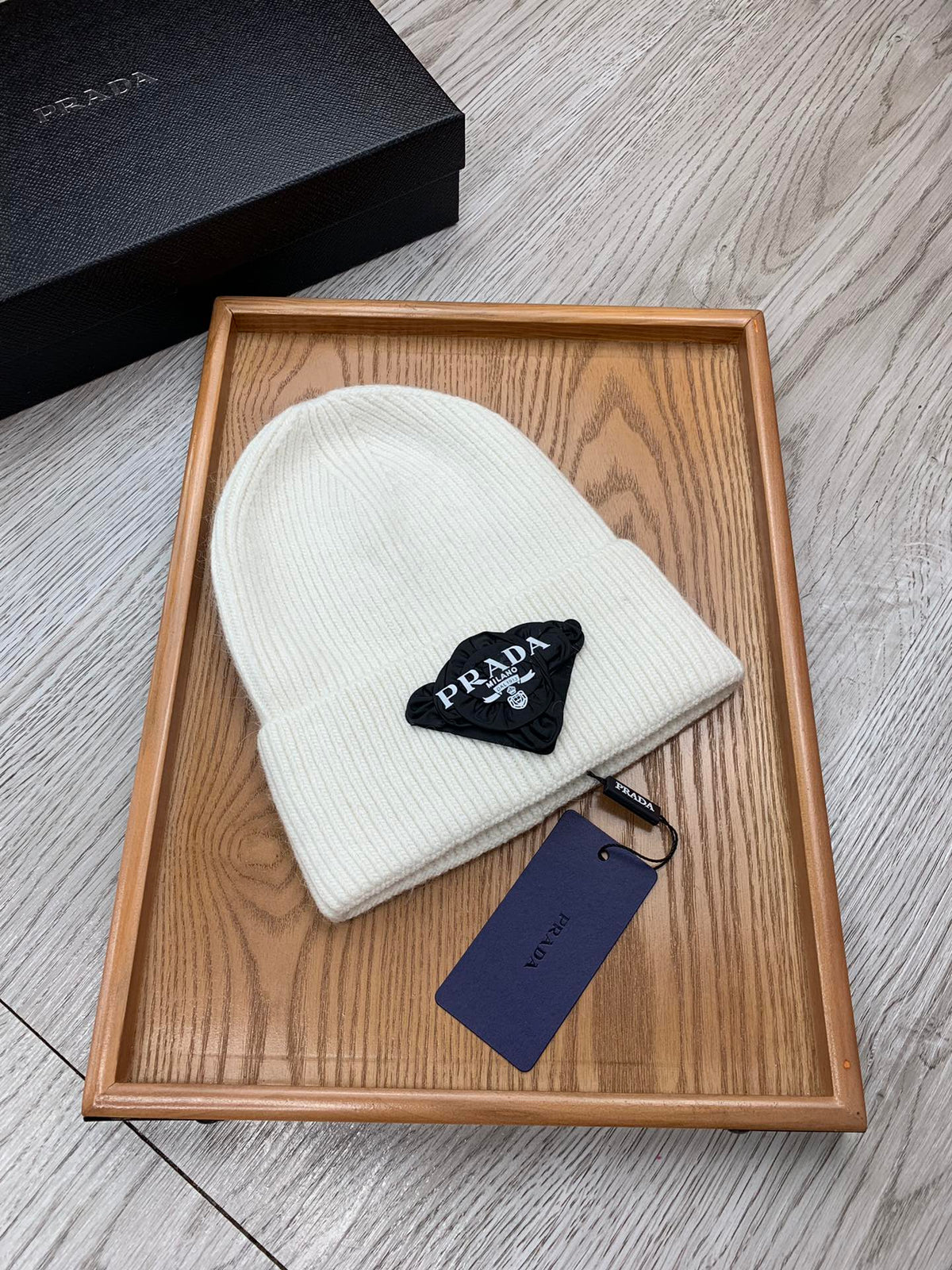 BEANIE HAT IN WHITE WOOL 431356