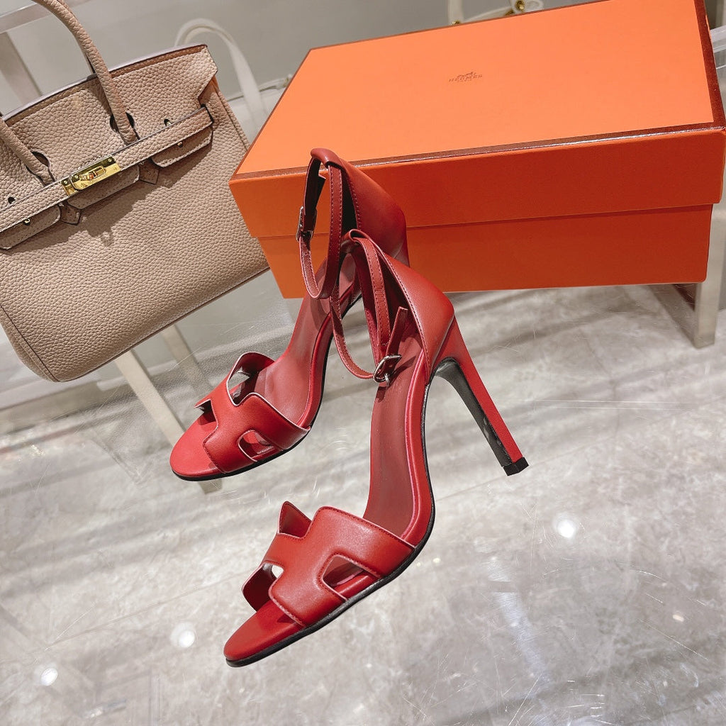 PREMIERE 115 SANDAL IN CHERRY RED CALFSKIN
