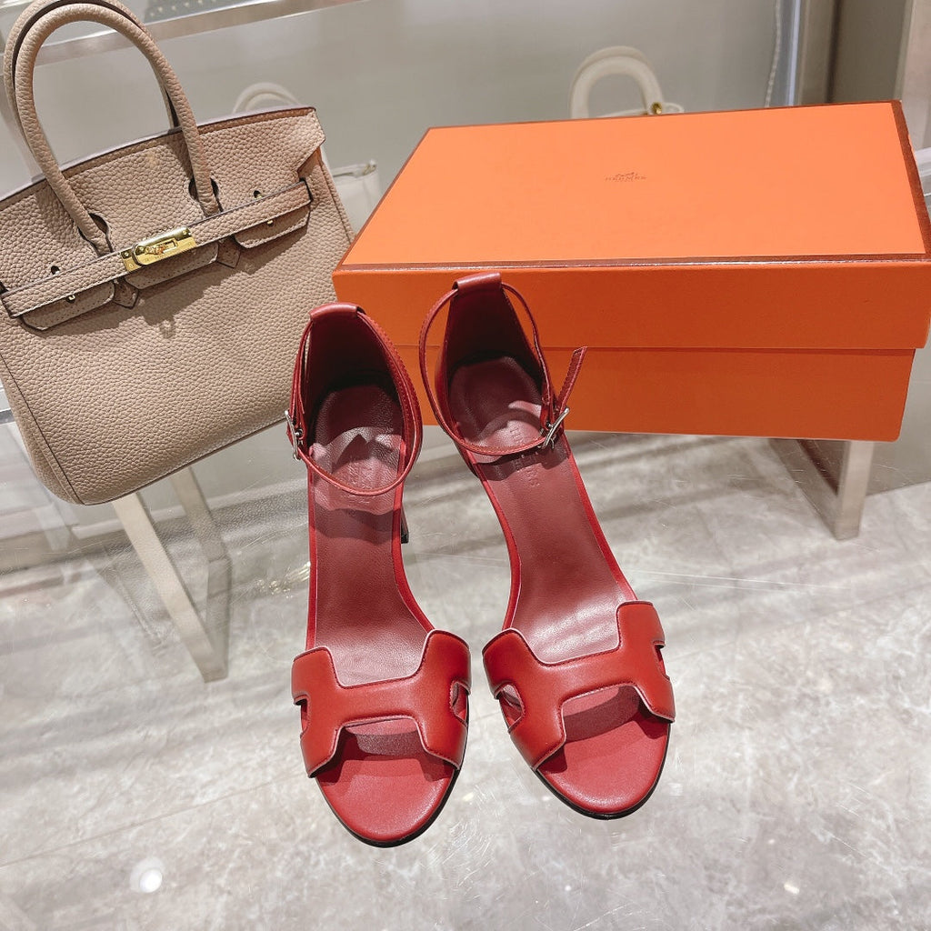 PREMIERE 115 SANDAL IN CHERRY RED CALFSKIN