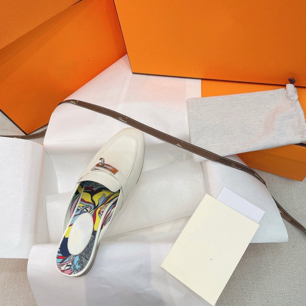 0Z Mule White Calfskin