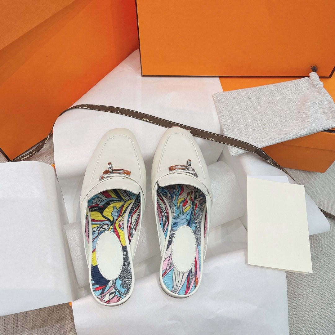 0Z Mule White Calfskin