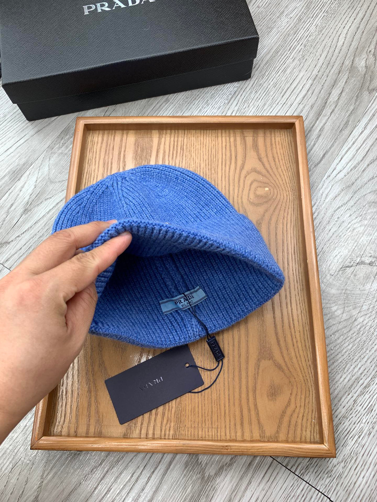 BEANIIE HAT IN SAPPHIRE BLUE WOOL 335031