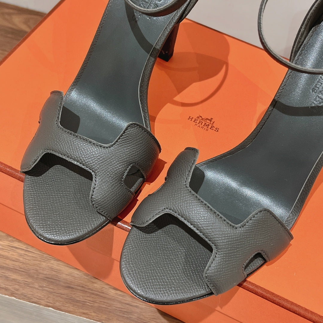 PREMIERE 115 SANDAL IN DARK GRAY CALFSKIN