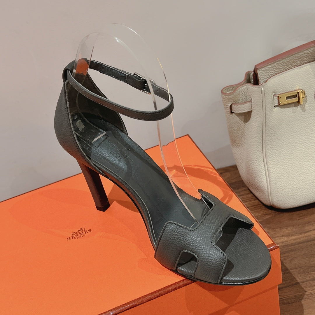 PREMIERE 115 SANDAL IN DARK GRAY CALFSKIN