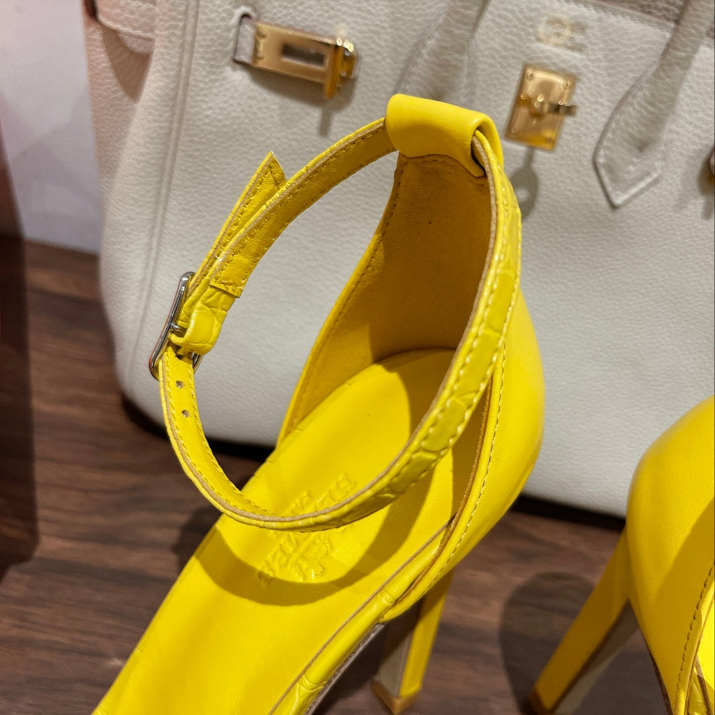 PREMIERE 115 SANDAL IN BRIGHT YELLOW CALFSKIN