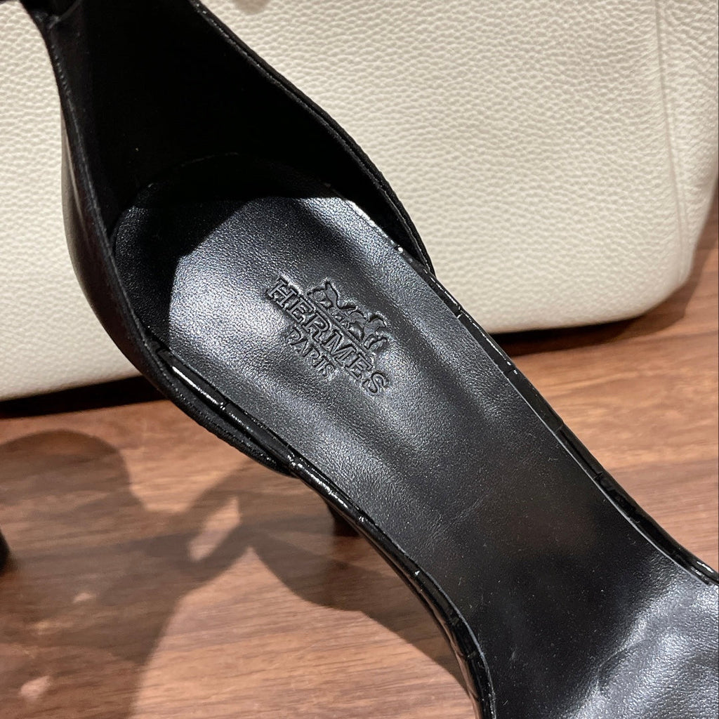 PREMIERE 115 SANDAL IN BLACK PATENT CALFSKIN