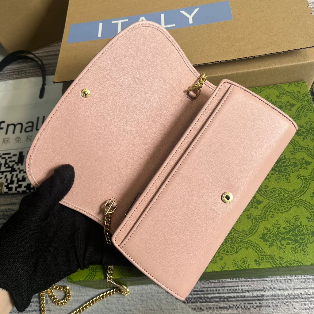 BLONDIE SHOULDER BAG 21 IN LIGHT PINK CALFSKIN GOLD HARDWARE