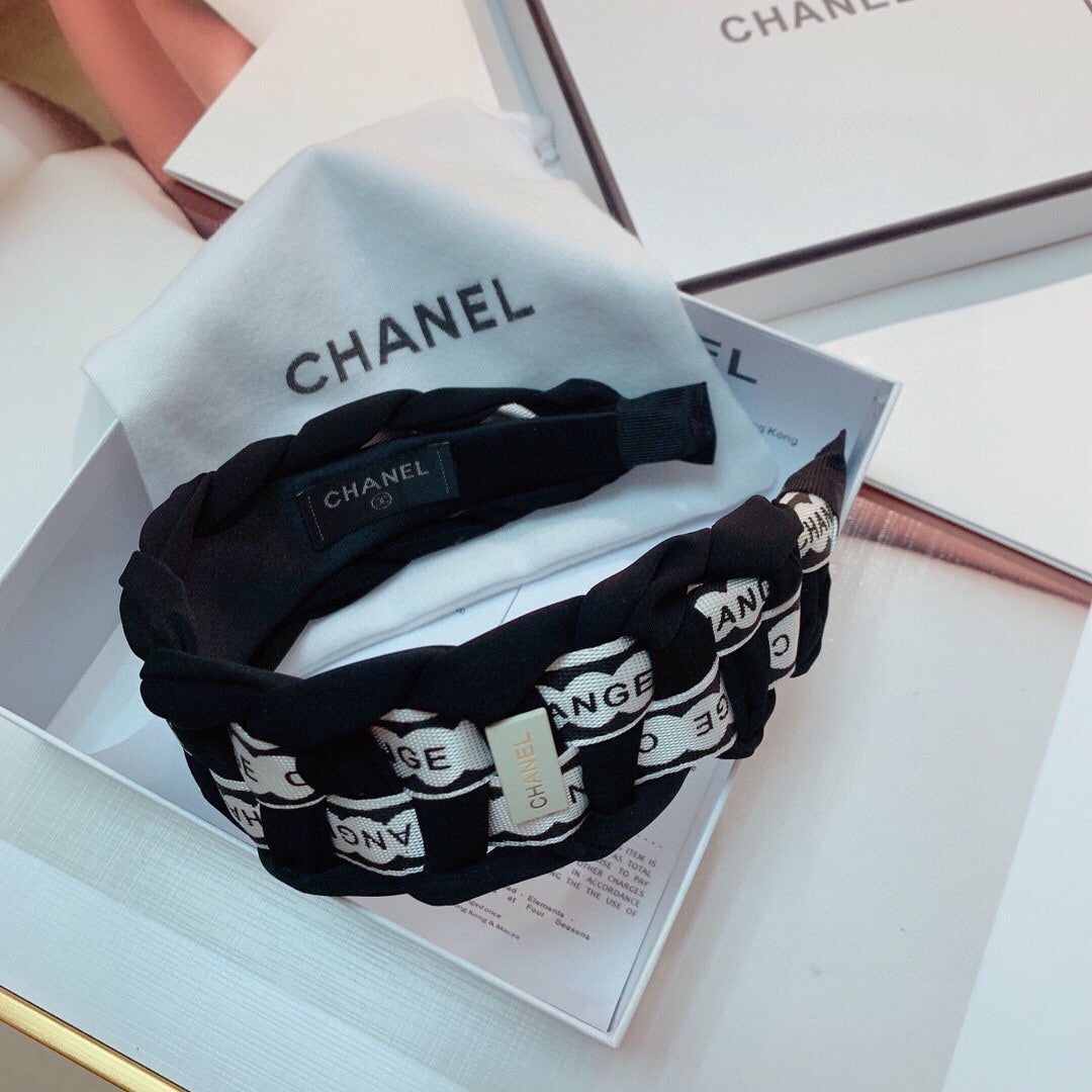 BLACK MIX WHITE FABRIC HAIRBAND 832194