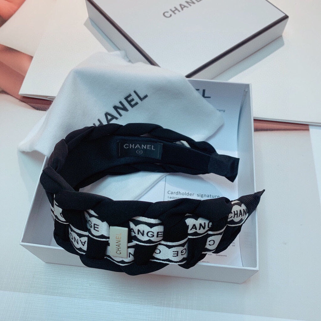 BLACK MIX WHITE FABRIC HAIRBAND 832194