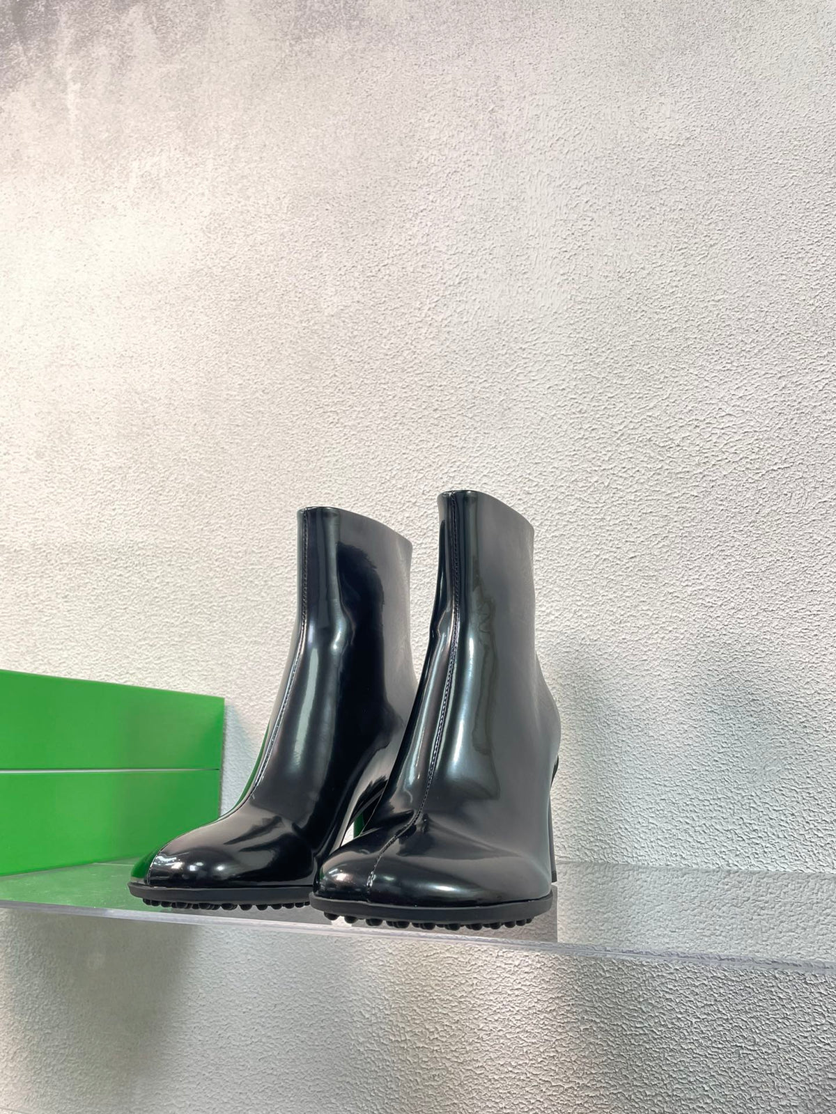 ATOMIC ANKLE BOOT IN BLACK CALFSKIN 75 MM
