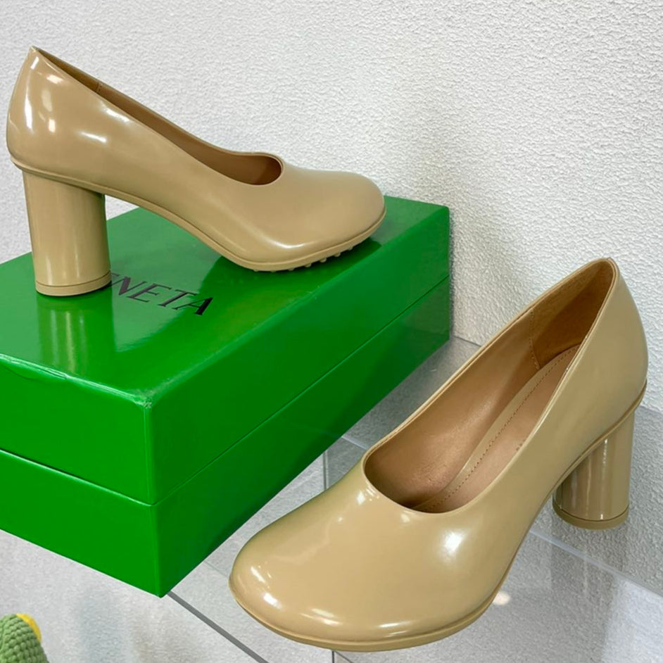 ATOMIC HIGH PUMP 9 CM IN BISQUE BEIGE CALFSKIN