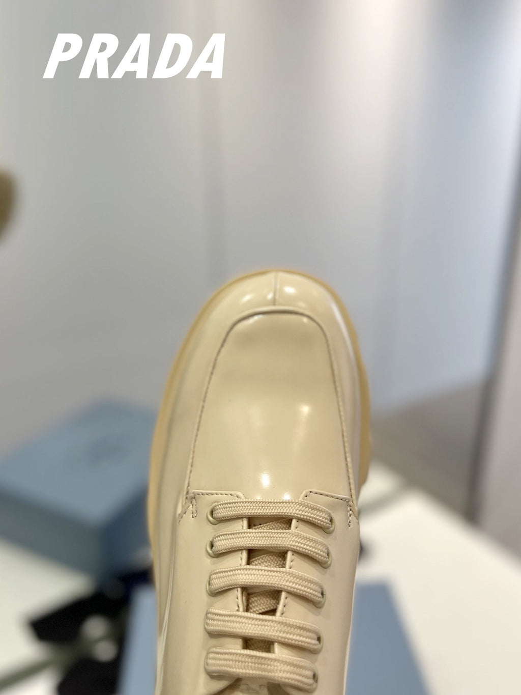 PRA BRUSHED LEATHER MONOLITH LACE-UP LOAFERS BEIGE