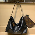 CARRYALL DARK 39 IN BLACK LAMBSKIN BROWN MONOGRAM TAG