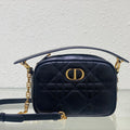 CARO BOX BAG 19 IN BLACK QUILTED MACROCANNAGE CALFSKIN
