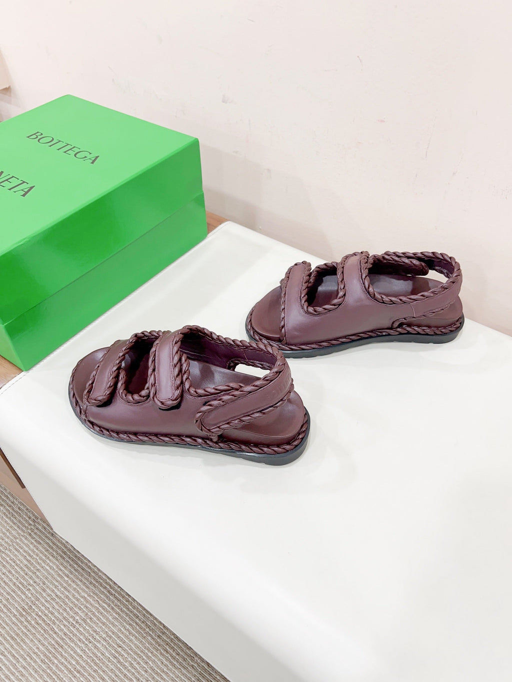 REFINED DAD SANDAL IN WINE RED LAMBSKIN