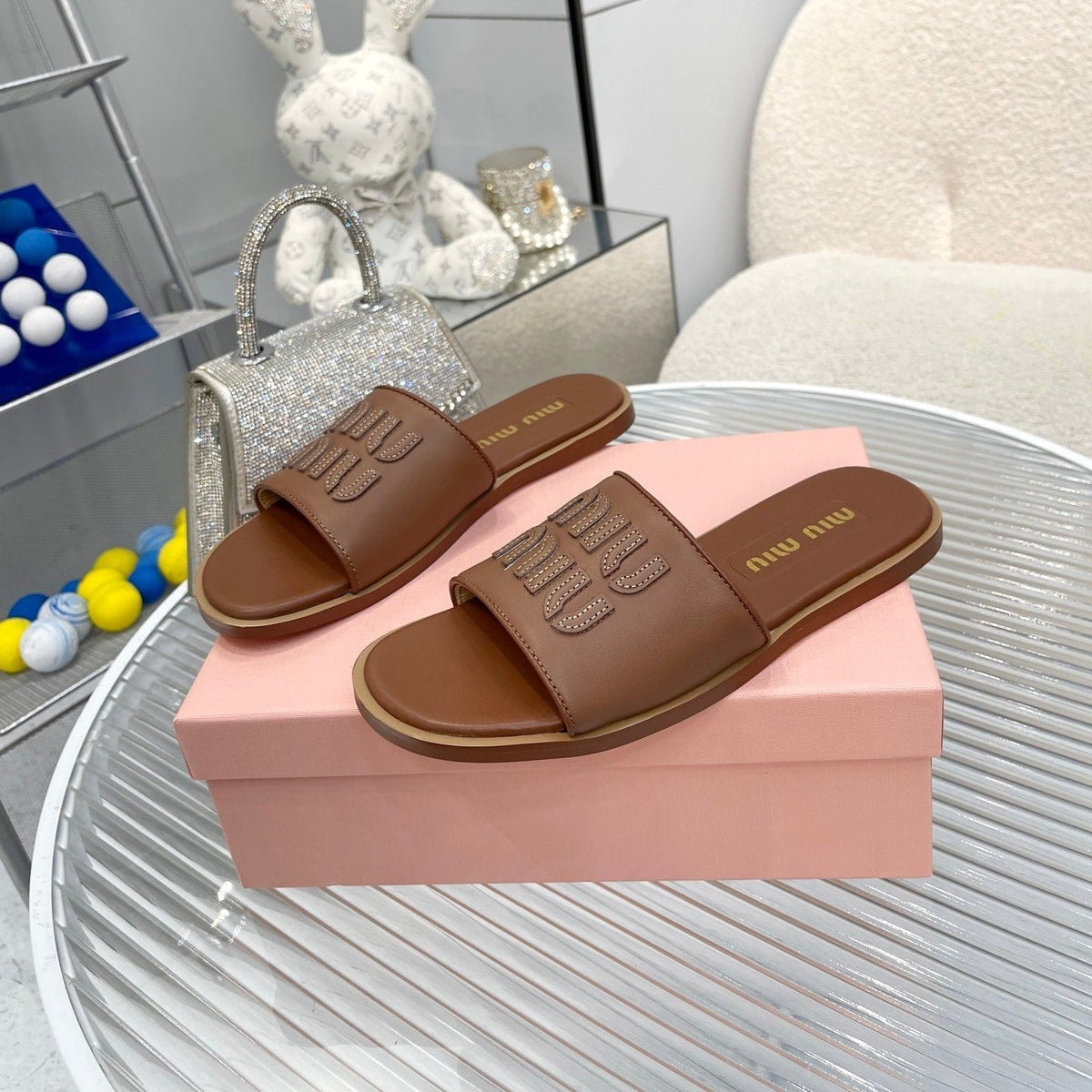 Slippers Brown Leather