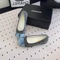 BALLET FLAT GREY MIX LIGHT BLUE VELVET