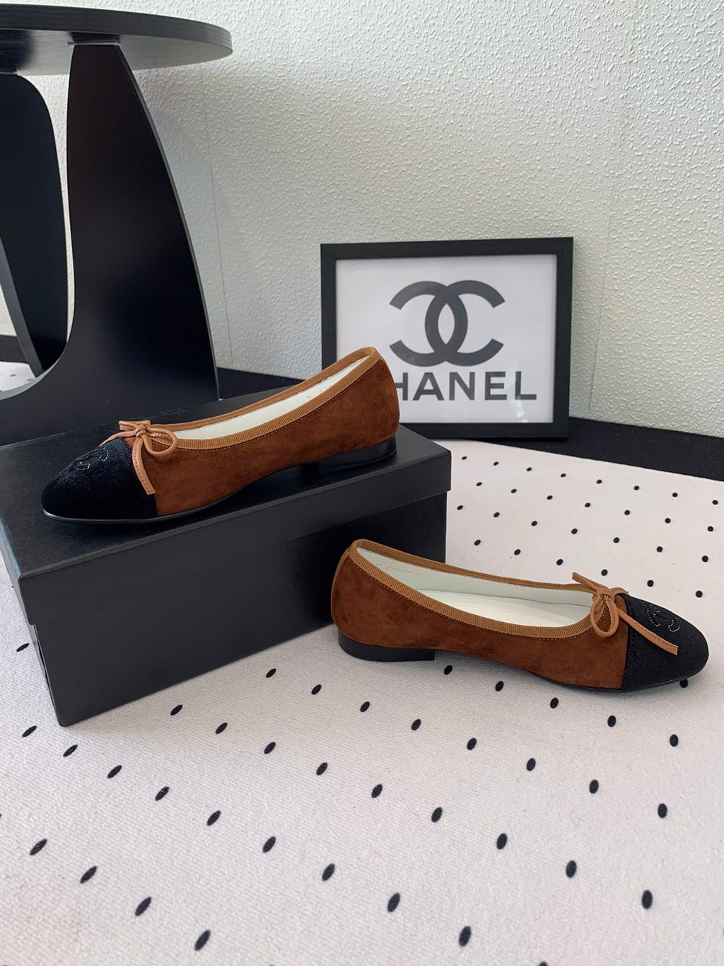 BALLET FLAT BROWN MIX BLACK VELVET