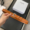 BELT 25MM IN BROWN REVERSIBLE ITALIAN CALFSKIN WITH VINTAGE SILVER BRASS BUCKLE