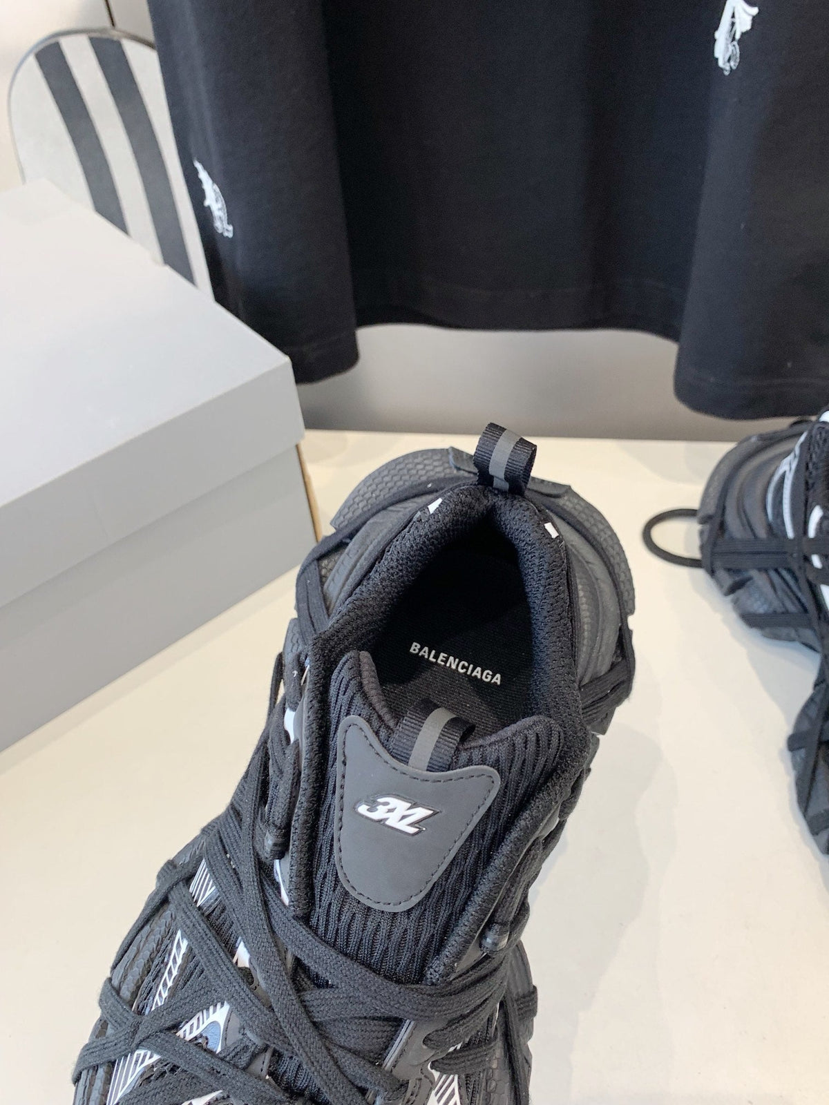 3XL EXTREME LACE SNEAKER BLACK MIX WHITE