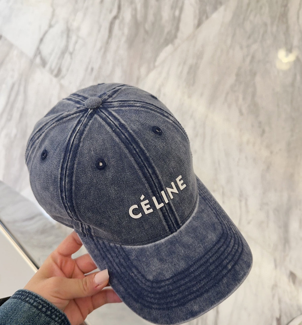 BASEBALL CAP MODEL 650044 IN WASHED BLUE DENIM