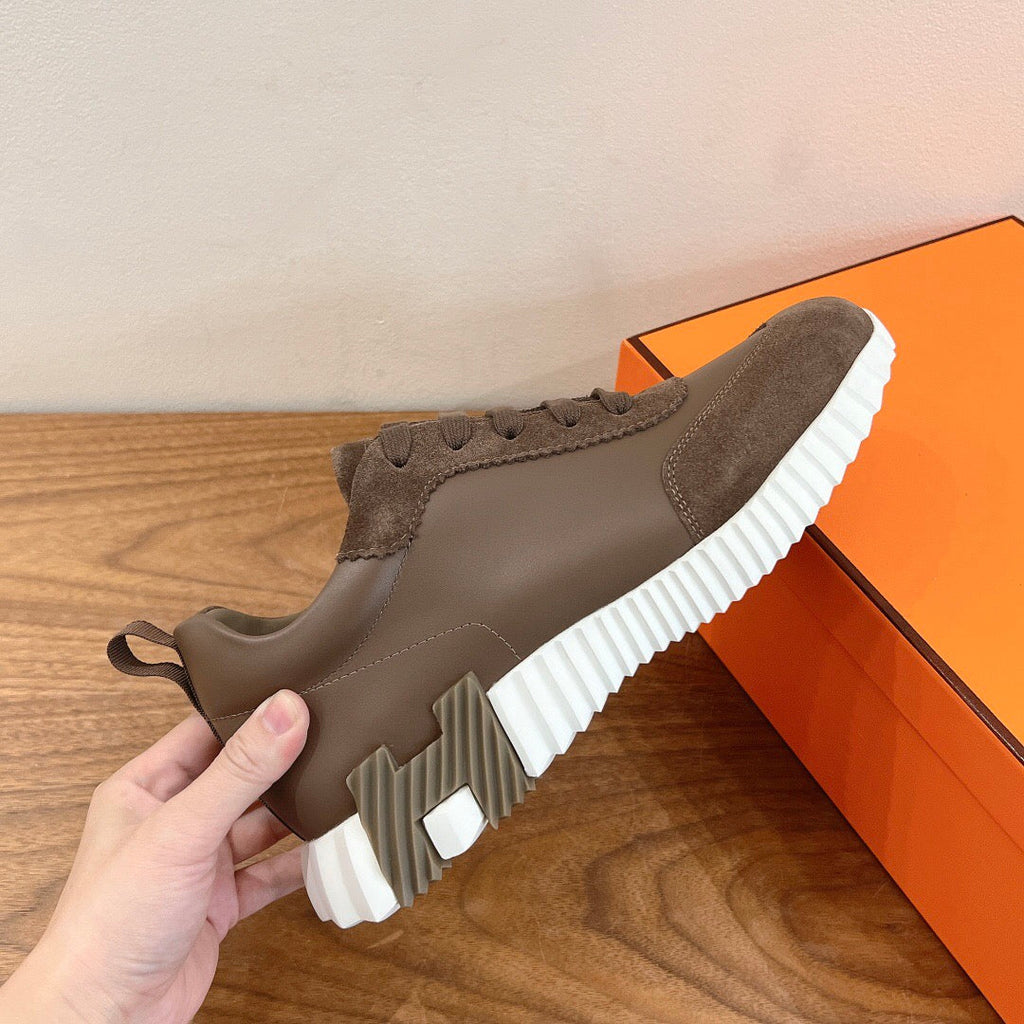 BOUNCING SNEAKER IN BROWN CALFSKIN MIX SUEDE