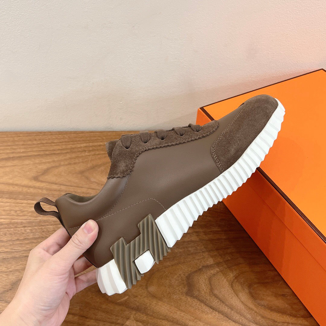 BOUNCING SNEAKER IN BROWN CALFSKIN MIX SUEDE