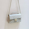 25P KELLY HANDLE BAG 26 IN MILKY WHITE LAMBSKIN GOLD HARDWARE