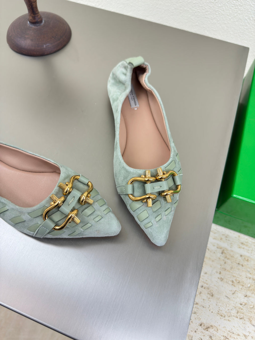 BALLET FLAT IN LIGHT BLUE SUEDE