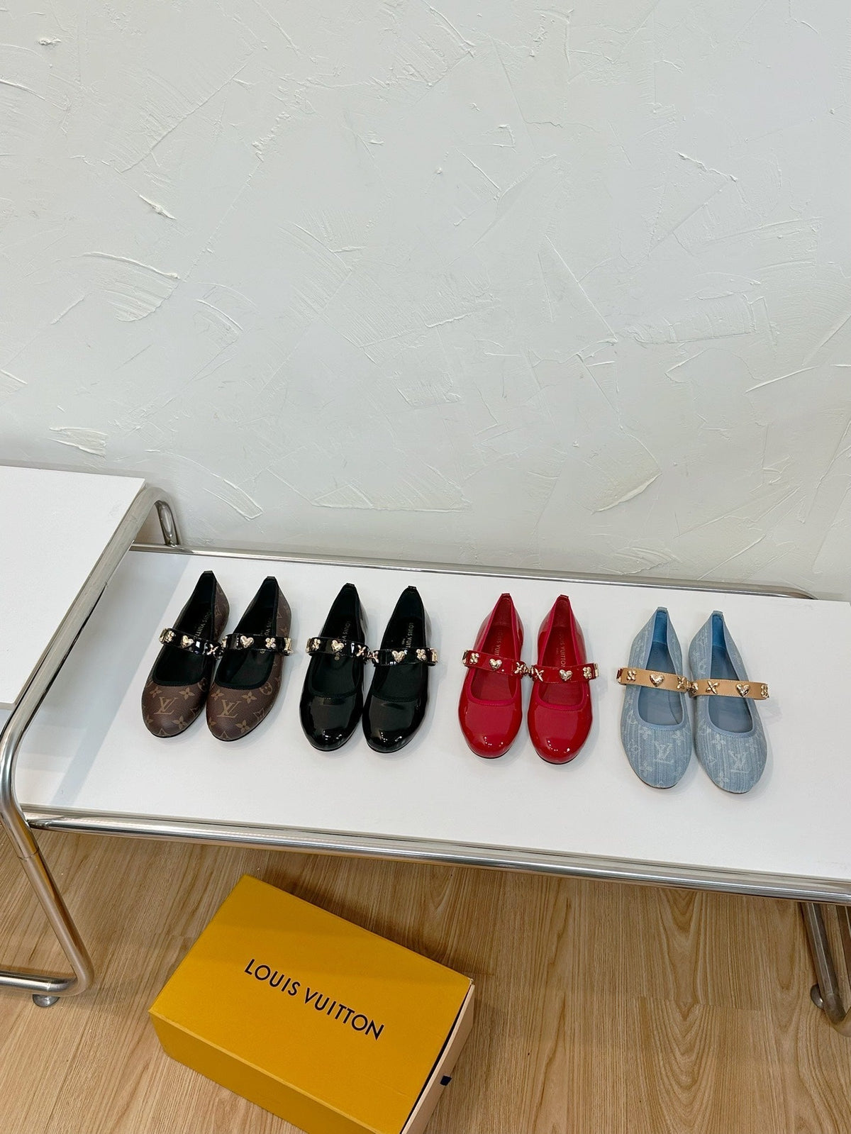 ROMY FLAT BALLERINA IN CHOCOLATE BROWN MONOGRAM CALFSKIN