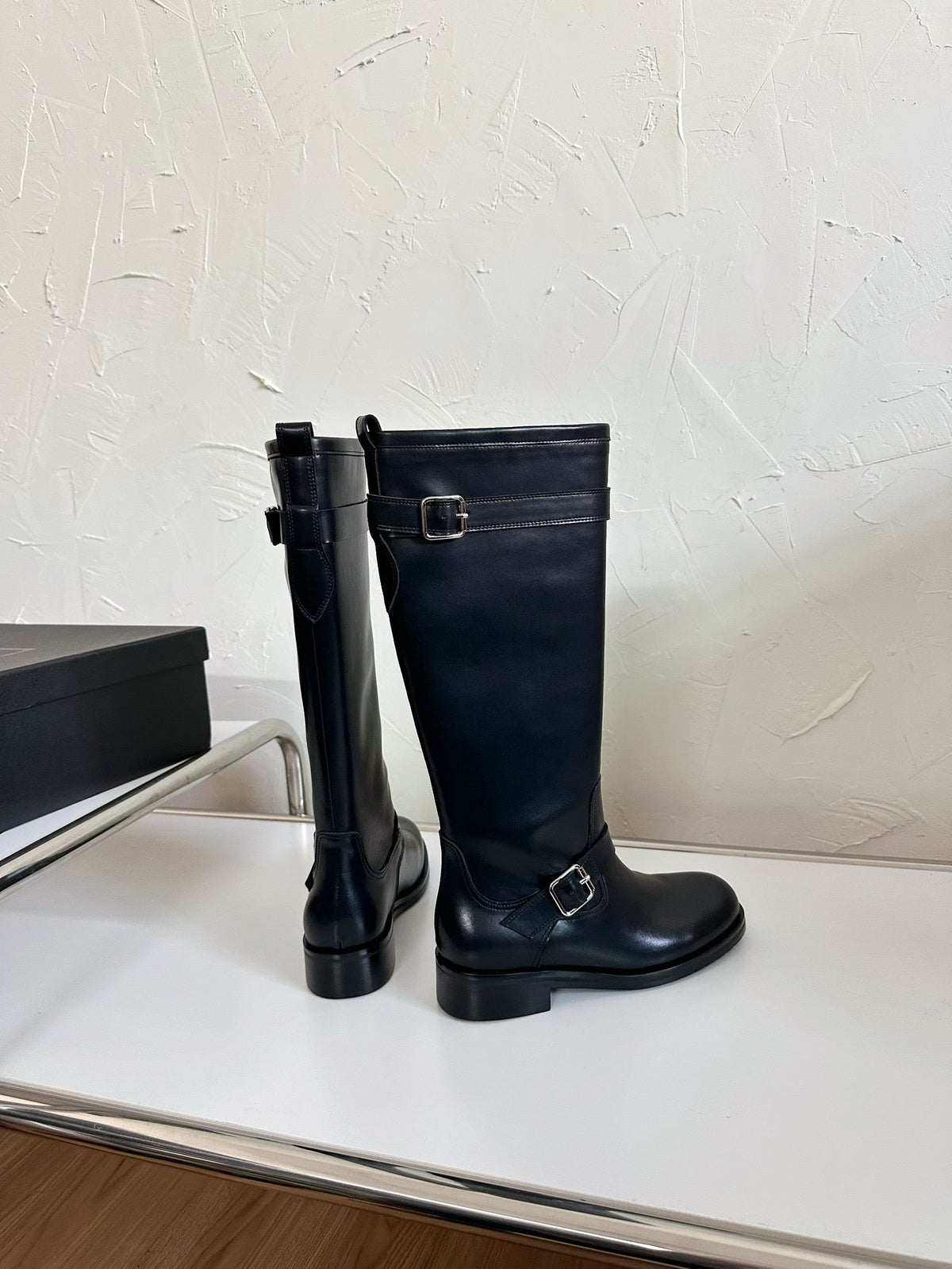 RIVER BOOTS IN BLACK SMOOTH CALFSKIN