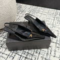 SL CARINE SLINGBACKS PUMP 45 BLACK CALFSKIN