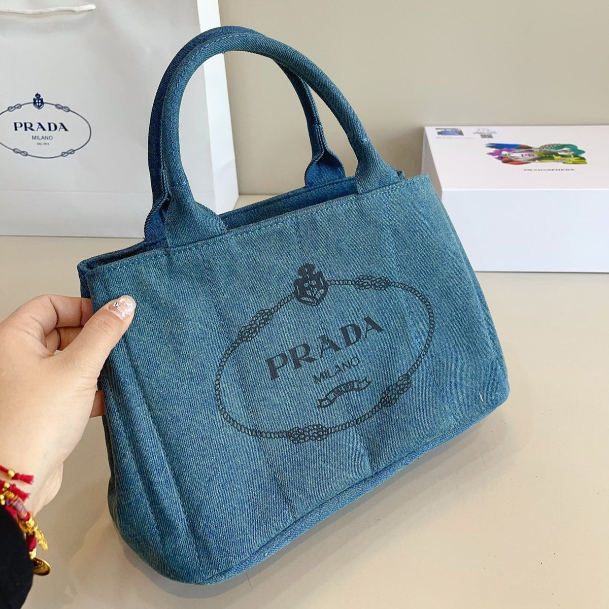 CANAPA TOTE BAG 29 IN BISMARK BLUE DENIM