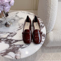 Reddish Brown Loafer Shoes Sheepskin