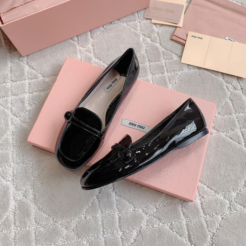 Black Loafer Shoes Sheepskin