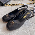 SLINGBACKS 45 IN BLACK SHEEPSKIN