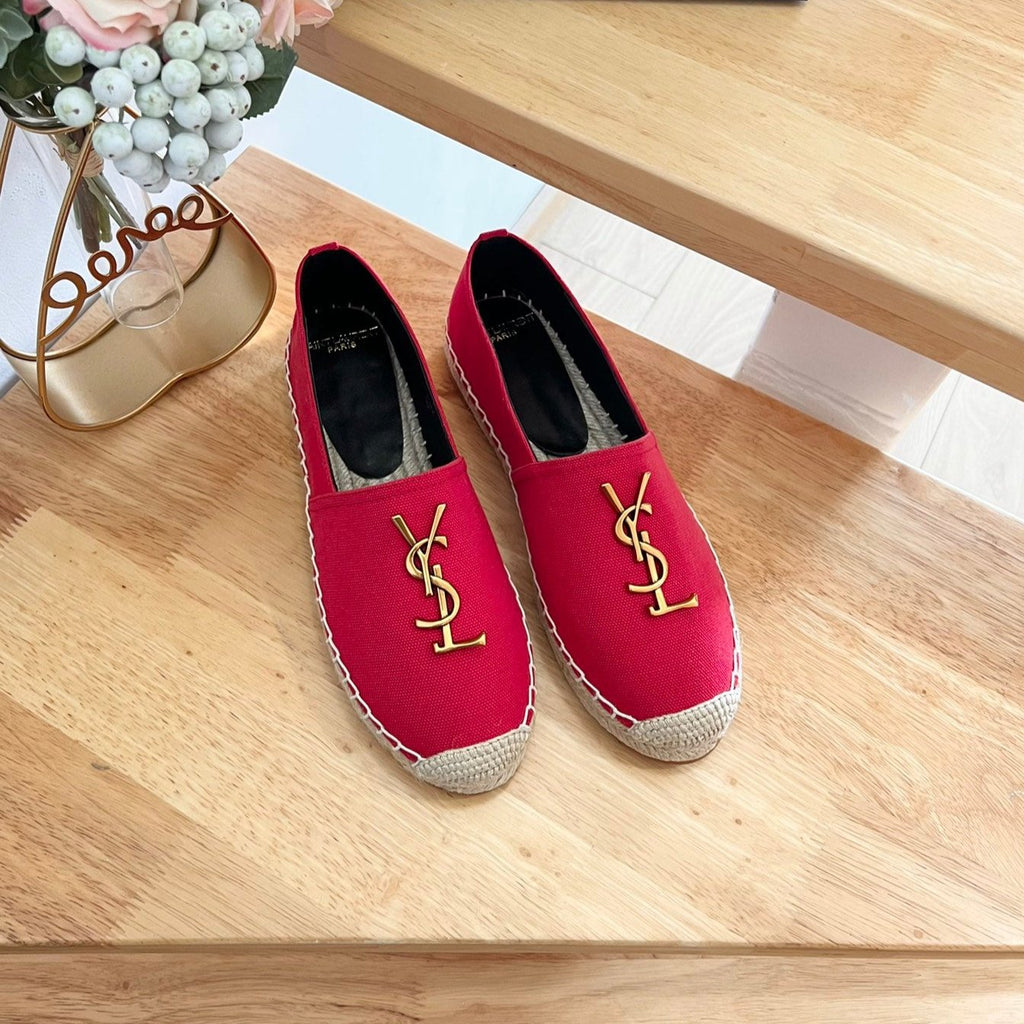 SL YVES LOGO SLIP ON RED CANVAS