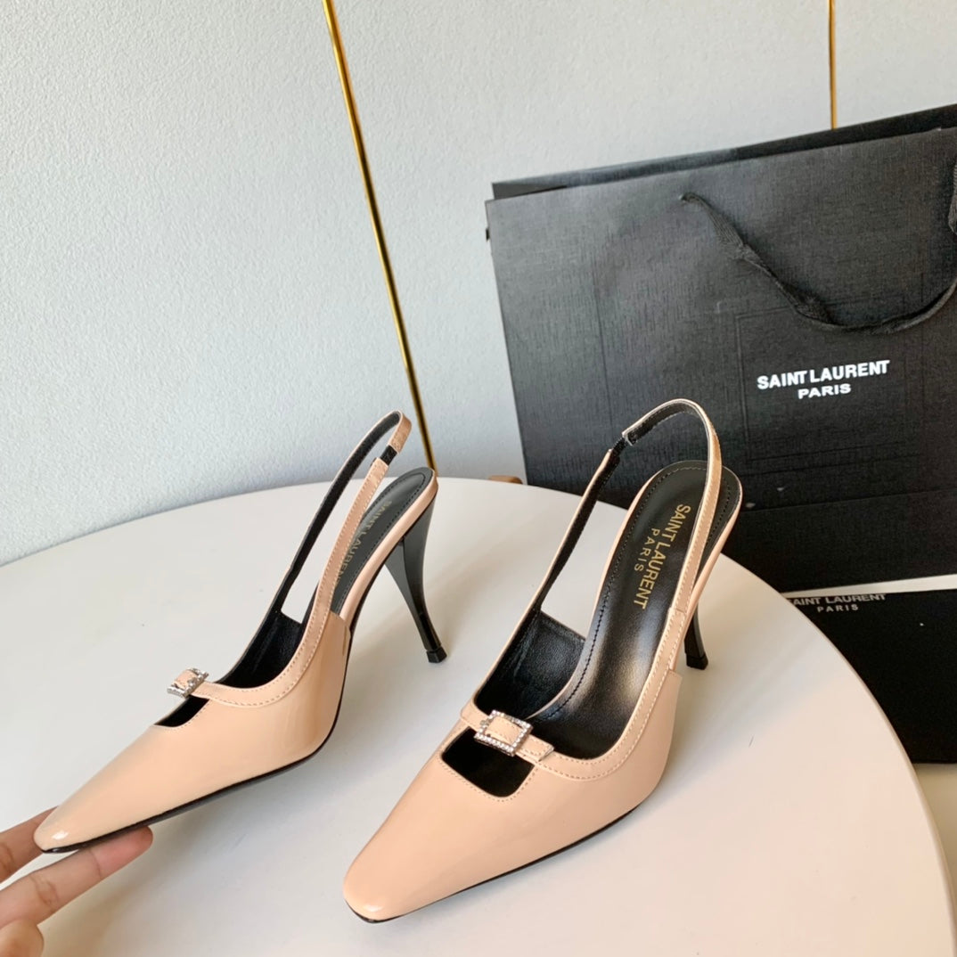 SL BLADE SLINGBACK BISQUE POLISHED CALFSKIN