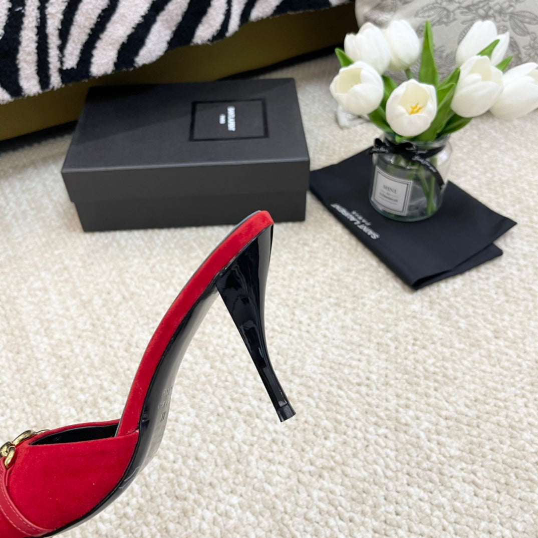 SL LINK MULES PUMP RED VELVET