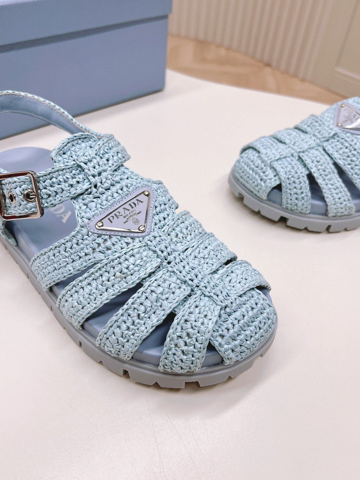PRA RUBBER FISHERMAN SANDALS SKY LAMBSKIN