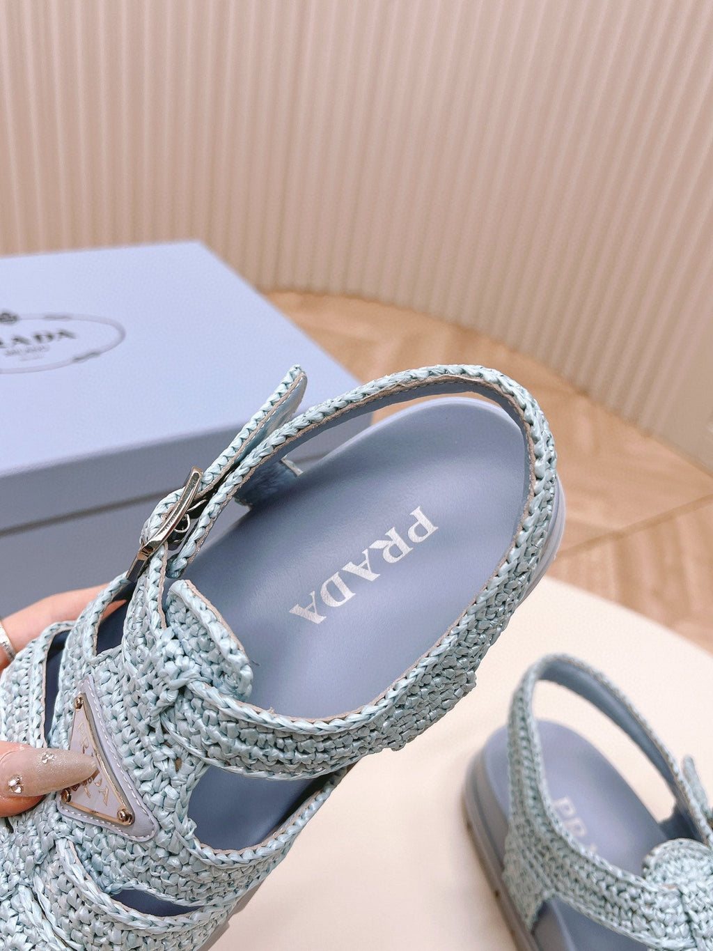 PRA RUBBER FISHERMAN SANDALS SKY LAMBSKIN