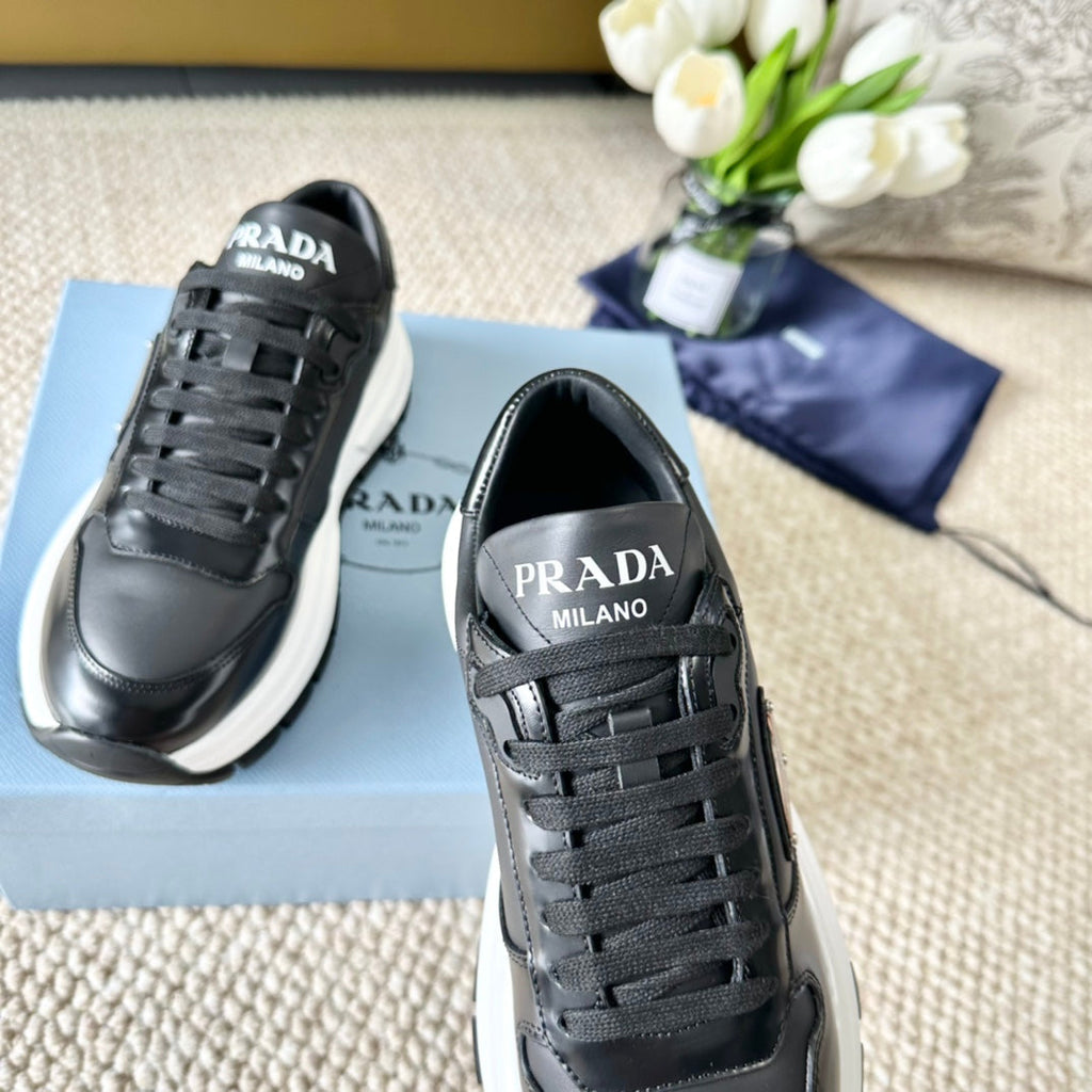 PRA BLACK THICK SOLE SNEAKER BLACK CALFSKIN