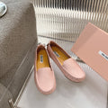 SLIP-ON HAND-SEWN SHOES LIGHT PINK COWHIDE