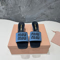 BLACK HIGH HEEL WITH AZURE BLUE STRAPS